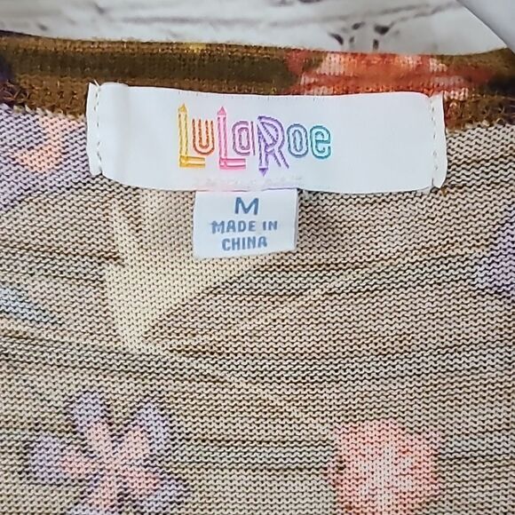 LuLaRoe NWT Sarah Cardigan Copper Floral Knit Long Duster Sweater Jacket M 10/12 - Picture 4 of 11